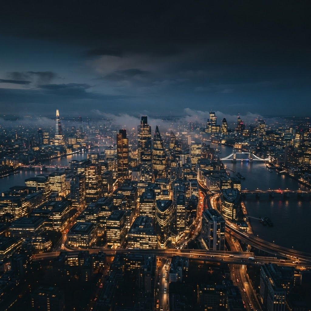 City skyline at night